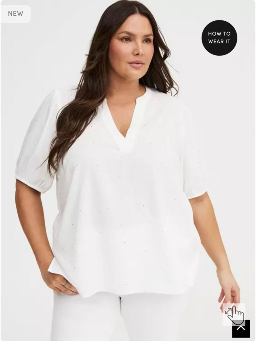 Torrid Cotton Rhinestone Blouse - Picture 2 of 5